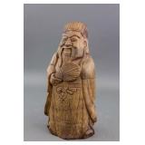 Chinese Old Bamboo Carved Scholar Statue