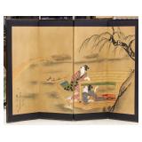 Japanese 4 Panel Beauty & Landscape Screens Divide