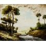 19/20th C. Oil on Canvas Pastoral Scene Unsigned