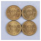 1968 Macau 10 Avos Coins 4 pc
