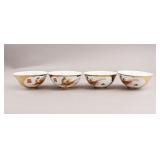 Chinese Gilt Porcelain Bowls 4pc w/ Jingdezhen MK