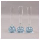 Vintage Danish Design Glass Bud Vases 3pc