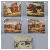 Canadian Oil on Canvas Signed E. Vasarinya 5pc