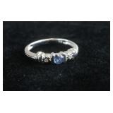 0.15ct Silver Blue Sapphire Ring w/Jewel Appraisal