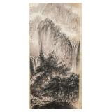 Chinese WC & Ink on Paper Signed Fu Baoshi w/Seals