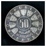 1964 Austrian 50 Schilling Olympic Coin