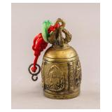 Vintage Chinese Brass Carved Bell