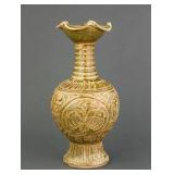 Tang Style Celadon Floral Incised Porcelain Vase