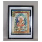 Tibetan Oil on Silk Thangka God Jambhala