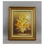 Canadian Oil on Canvas Sunflowers Signed
