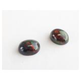 2.36ct Natural Welo Black Opal Pair w/ Appraisal