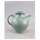 Vintage Canadian Green Pottery Teapot Sunspots MK