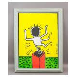 American Oil on Canvas Signed Keith Haring 