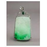 Chinese Light Green Jade Plaque Pendant