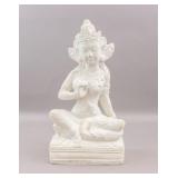 Tibetan White Stone Craft Buddha Sculpture