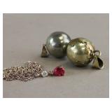 Harmony Ball Pendants & Gemstone Necklace 3pc