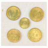 1960s-70s Macau Coins 5pc