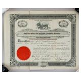 1919 The Tar Island Oil and Gas Company Stock Cert