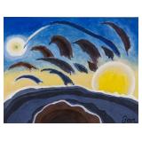 Tempera on Paper Signed Arthur Dove Arthur Tooth