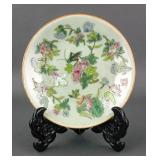 Chinese Wucai Enamels Porcelain Plate w/Cert