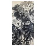 Liu Haisu 1896-1944 Chinese Ink Lotus Scroll