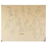 Bill Strachan Canadian Watercolor on Paper Nude