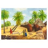 Ben Enwonwu British Modernist Oil on Board