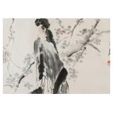 Wang Ziwu b.1936 Chinese Watercolor Beauty