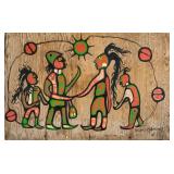 Norval Morrisseau 1932-2007 Canadian Acrylic Wood