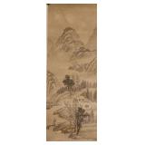 18th C. Chinese Watercolor Landscape on Paper Roll