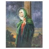 Oil on Board Portrait of Saint