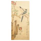 Yan Bolong 1898-1955 Chinese Watercolor Bird Scrol