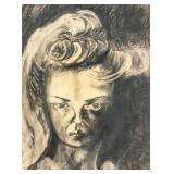 Otto Dix German Modernist Charcoal on Paper