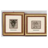 Two Lithographs on Silver Plate "SPILIMBERGO"