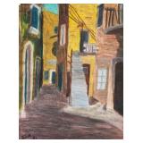 Turkish Modernist Pastel on Paper Signed Illegibly