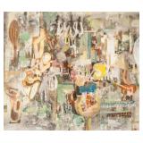 Shoo Ching Wang 20th Century Chinese Oil on Canvas