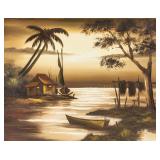 Signed Roger Oil on Board Landscape