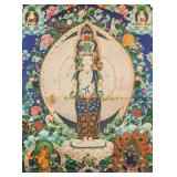 Thounsand-hand Guanyin Tanka on Cloth