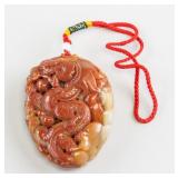 Chinese Shoushan Stone Carved Dragon Toggle