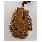 Chinese Jade Carved Rooster Toggle