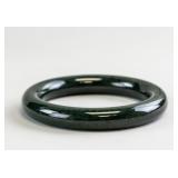 Chinese Hetian Green Jade Carved Bangle CERT