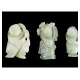 3 Assorted Chinese Green Jade Carved Miniatures