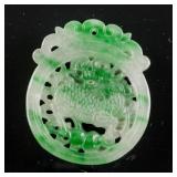 Burma Green Jadeite Carved Kirin Pendant