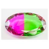 129.24ct Oval Cut Green and Purple Gemstone