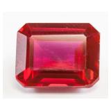9.45ct Emerald Cut Red Ruby Gemstone GGL