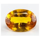 6.65ct Oval Cut Yellow Sapphire Gemstone GGL