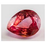 6.80ct Pear Cut Pink Sapphire Gemstone GGL