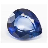 8.30ct Pear Cut Blue Sapphire Gemstone GGL