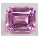 8.70ct Emerald Cut Pink Pinel Gemstone GGL