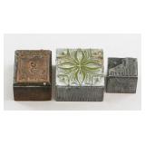 3 Assorted 19th-20th Century Metal Stamps